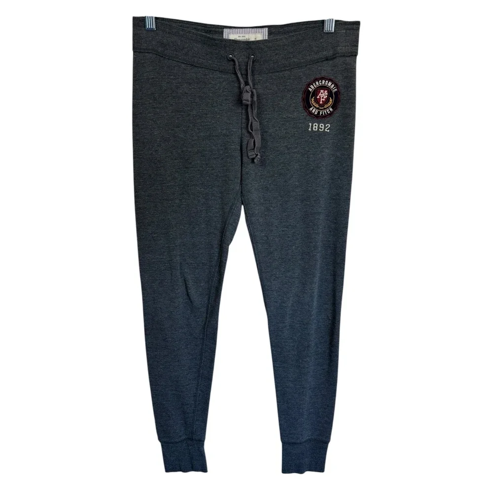 Vintage Y2K Abercrombie & Fitch Joggers Womens Sz M Crest Logo Sweatpants Soft